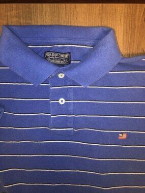 Vintage Polo Jeans Company Ralph Lauren Men's Polo Shirt Blue Striped Large